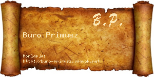 Buro Primusz névjegykártya